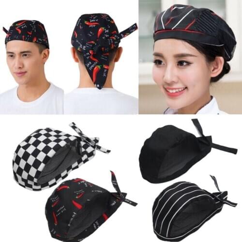 Fashion New Fashion Unisex Uniform Chefs Hat Chef Skull Turban Hotel Restaurant Kitchen Catering Cap Cook+Food