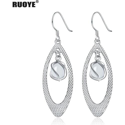 Fashion 925 Sterling Silver Earrings Opal Tassels Earrings For Women Korean Temperament Female Fashion Jewelry