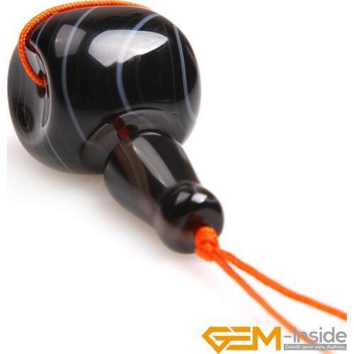 Natural Stone Black Sardonyx Onyx Botswana Agat e 3 Hole Buddha Mala Guru Bead Set For Tibetan Prayer Beads Making