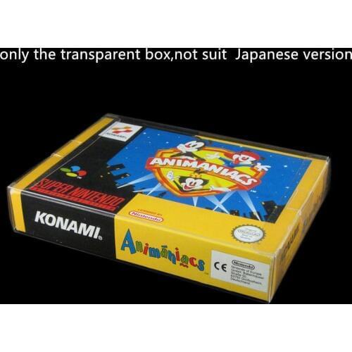 200pcs transparent Game box for SNES For N64 Clear Case CIB games plastic PET Protector