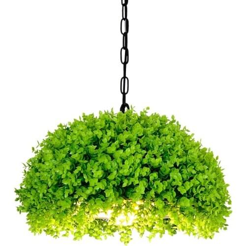 Retro Semi-circular Plant Pendant Light Music Restaurant Bar Decoration Hanging Light Coffee Barbecue Shop Creative Pendant Lamp