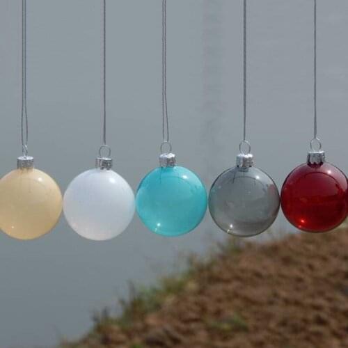 15pcs/pack Diameter=8cm Small Size Mixed Color Glass Ball Christmas Tree Hanging Ornament Home Decoration Handmade Festival Gift