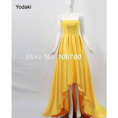 Real Photos Strapless Ballgown Prom Dresses Side Pockets Long Fuchsia Red Colors Party Evening Gowns