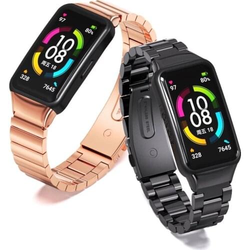 Stainless Steel Band Straps For Huawei Band 6 Smart Wristband Bracelet Replacement Watch Strap For Huawei Honor 6 Metal Correa