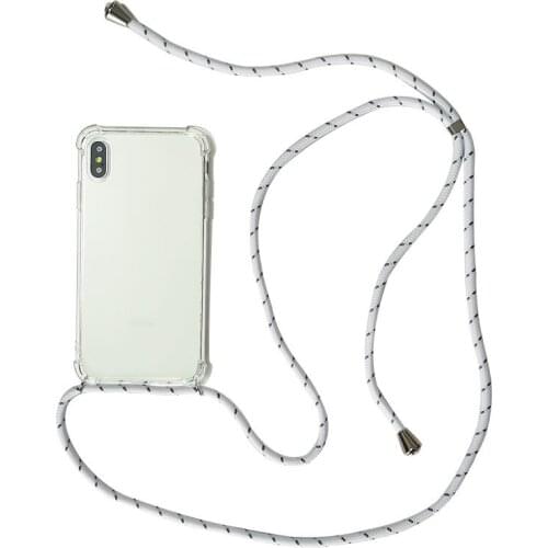 Strap Cord Chain Transparent Phone Case For iPhone 11 11 Pro XS Max XR X 7 8 6 6s Plus Carry Necklace Lanyard Clear Cover Cases