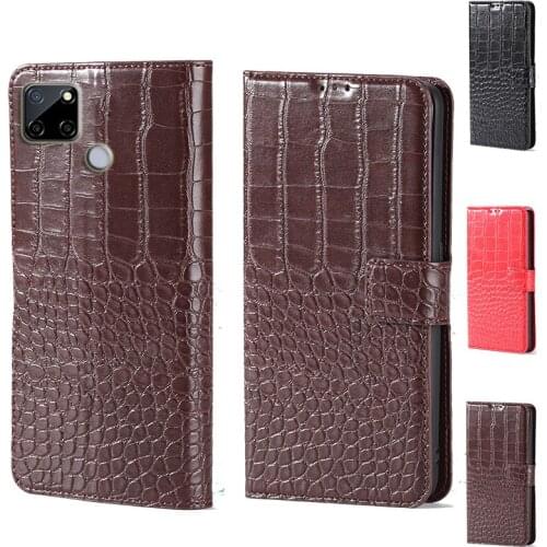 Luxury Crocodile design Flip Leather Wallet Phone Case For Oppo Realme 7i Stand Function cover with card slot