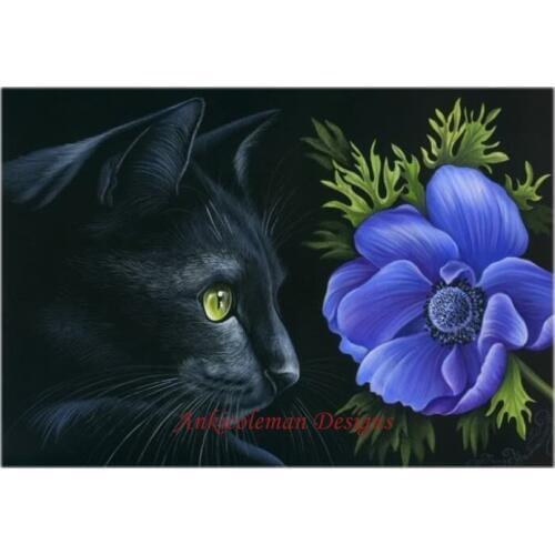 Needlework Craft Home DIY 14CT Counted Cross Stitch Factory Direct hand Embroidery Kit set needle Art - Blue Anemone