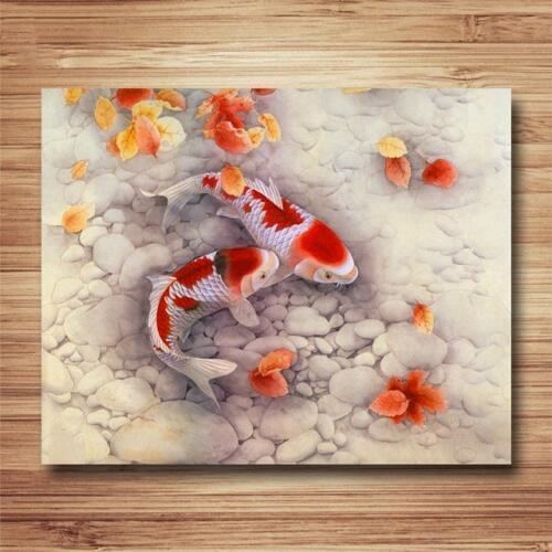 Fish 40*50cm Diy digital oil painting by numbers paint drawing coloring number canvas hand painted picture wall decor