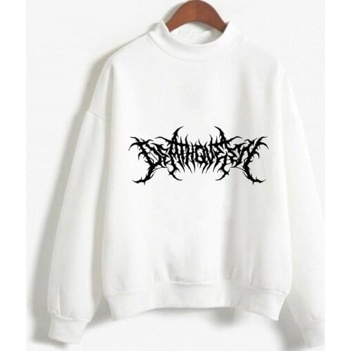 SUNOWE Sweatshirts Men Women Gothic Streetwear Punk Hoody Horror Fashionable Casual Funny Letter Printing Hoodies Black Tops