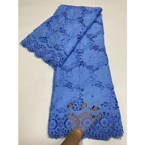 Water Soluble Lace Guipure Fabric High Quality Hollow Stones Out Nigerian Lace Fabric 2020 African French Cord Lace For Wedding