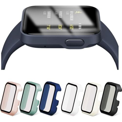 Shiny Hard Shell Edge Glass Screen Protector Case Frame For Xiaomi Mi Watch Lite/Redmi Watch Protective Bumper Cover Accessories