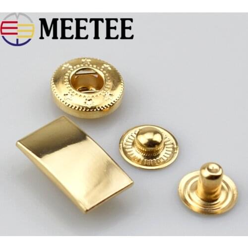 10/30sets Meetee Metal Press Studs Snap Buttons Fastener for DIY Sewing Down Jacket Garment Coat Bags Leather Craft Accessories