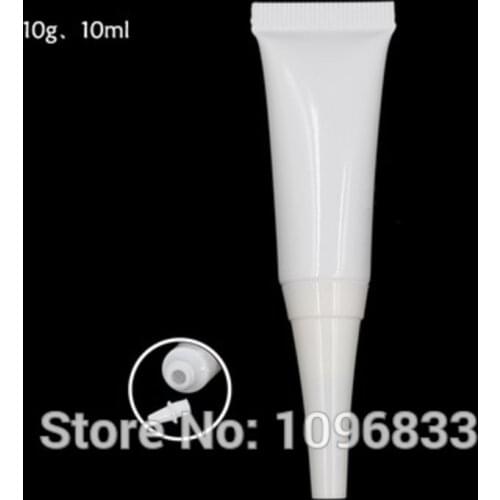 10G 10ML Plastic Soft Bottles White Tube with Pointed Cap, Cosmetic Cream Tubes, Medical Cream Gel Packing Tubes,100pc/Lot
