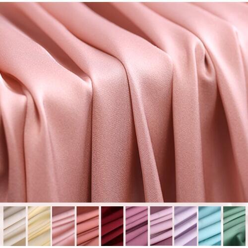 102-135CM Wide 19-22MM Solor Color Blue Purple Green Strech Silk Spandex Fabric for Blouse Dress Cheongsam Pants E1045