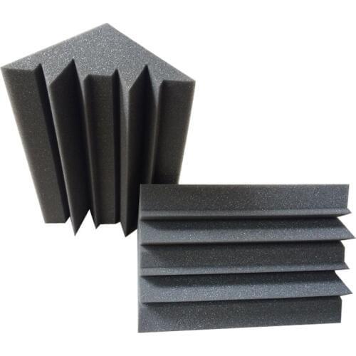 12 PCS Charcoal Acoustic Bass trap Sponge for Corner Wall,Sound Absorption Studio Foam