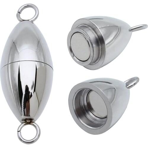 2pcs/lot 9x26mm Stainless Steel Magnetic Clasp Hooks Necklace Bracelet End Cap DIY Jewelry Findings