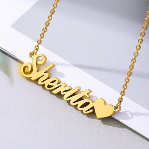 2020 New Fashion Custom Name Necklaces for Women Girls Mom Personalized Necklace & Pendant Nameplate Stainless Steel Jewelry BFF