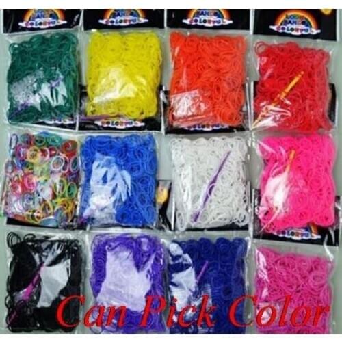 600 bands+24 S-Clips/pack Elastic Rubber Family Candy Colorful Bracelet Loom Bands Multy DIY Silicone Refills best h34s