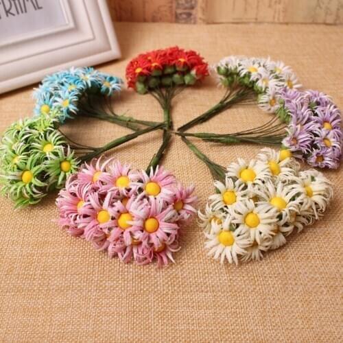 7Colors diy Daisy sakura peach blossom flower wreath flower accessory garland flower decoration candy box accessory