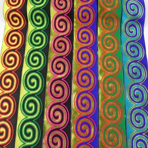 7 Yards 5cm Embroidery Woven Jacquard Ribbon Lace Trim Fabric Webbing For Curtain Clothes Decor DIY Handmade Ribbon Accessory