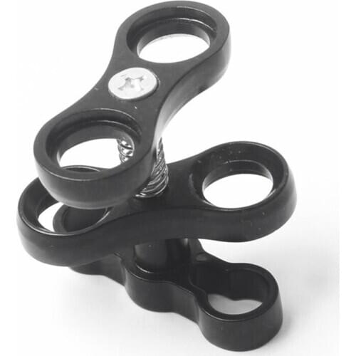 Aluminum Alloy Scuba Diving Light Torch Dual Ball Joint Arm And 2 Butterfly Clip Clamp Mount For Underwater Photography Camera