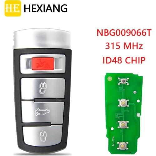 HE Xiang Car Remote Key For VW Volkswagen PASSAT 2006-2013 VW CC 2009-2015 NBG009066T ID48 Chip 315MHz Replace Smart Card
