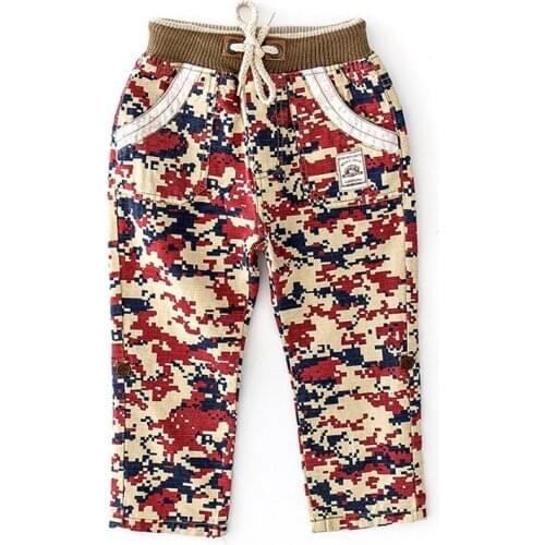 BBD Boys Pants Spring Autumn Children New Cotton Linen Sports Camouflage Thin Trend Handsome Trousers