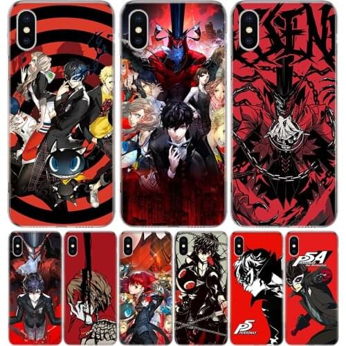 P5 P Persona 5 Cover Phone Case For Iphone 11 12 Mini Pro 7 6 X 8 6S Plus XS MAX + XR 5S SE 10 9 Art TPU Coque Capa Shell