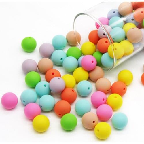 Cute-idea 12MM 50pcs silicone beads teething chewable nursing pacifier Accessories teether Food Grade baby product toy BPA Free