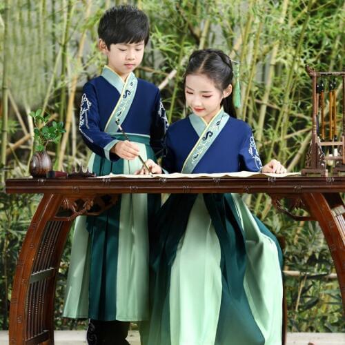 Ancient Chinese Costume Kids Children Hanfu Dress Clothing Folk Dance Performance Chinese Traditional Dress For Boy and Girls