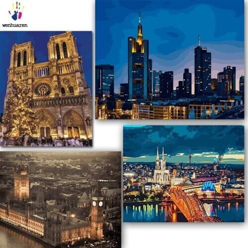 DIY colorings pictures by numbers with colors The beauty of the city picture drawing painting by numbers framed Home