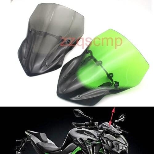 Smoke Windshield Windscreen Air Deflector W/ Bracket for Kawasaki Z900 2017-up green&black