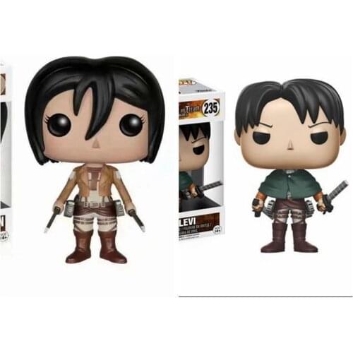 Anime Attack On Titan Anime Figures Mikasa Ackerman #21 LEVI #235 PVC Action Figure Model Toys anime figure Collection Dolls