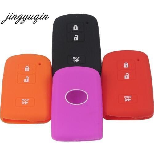 Jingyuqin 30pc Smart Fob Remote Key Case Silicone Cover for Toyota Tacoma Land Cruiser Camry Avalon Car Styling Protector Wallet
