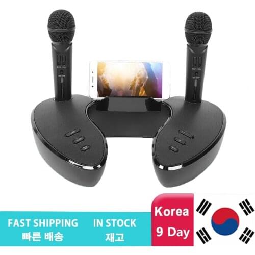 Karaoke Portable Wireless bluetooth sound column 3D stereoMicrophone 2pcs Bluetooth Speaker Dual Hand Mic LED Digital Display