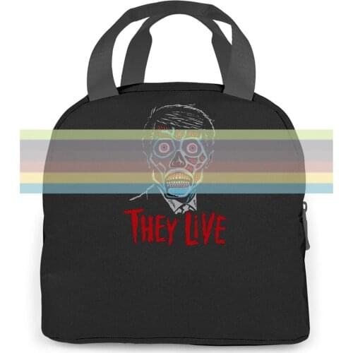 THEY LIVE 1980S Cult Film Movie Sci Fi Horror John Carpenter Mens Hip Hop women men Portable insulated lunch bag adult