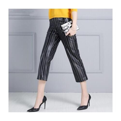 Top brand Women High 2020 Waist Slim Sheepskin Print Pants KP8 high quality