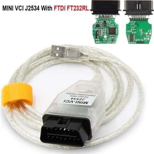 MINI VC V15.00.028 minivci FTDI For Toyota TIS Techstream For J2534 Auto Scanner OBD OBD2 Car Diagnostics cabel MINI-VCI Cable