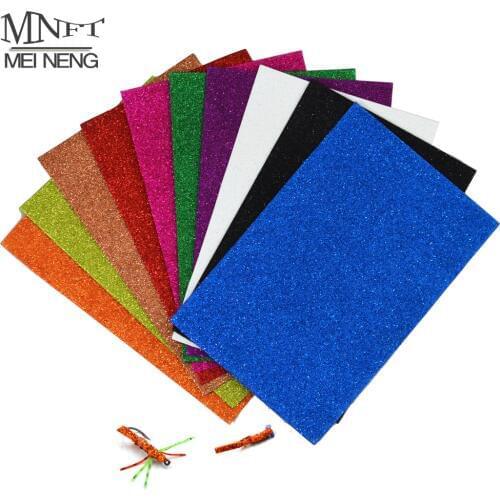 MNFT 10Pcs Random Color Flash Float Foam Sheet 20*30cm 1.8mm Fly Tying Foam Sheets Paper Beetle Caddis Fly Tying Material