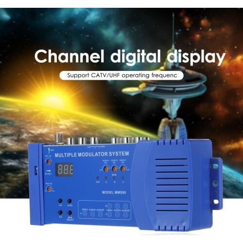 MMS80 Home UHF Modulator Optional PAL/NTSC Multiple Modulation System CATV UHF Signal Amplifier 100~240V EU Plug
