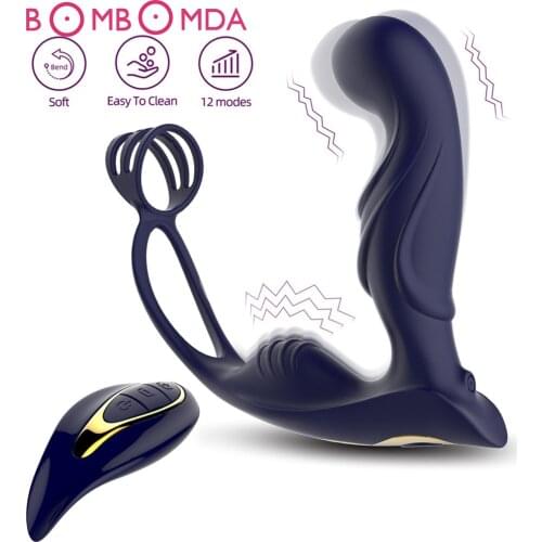 Male Prostate Massage Anal Plug Vibrators Wireless Buttplug Massager Stimulator Delay Ejaculation Ring Sex Toys for Men Women