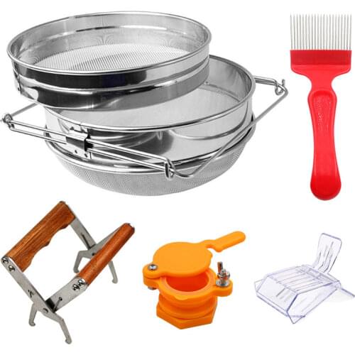 5-Piece Set Of Beekeeping Tools, Honey Extractor, Honey Flow Filter, Nylon Flow Port, Beehive Opening Plug