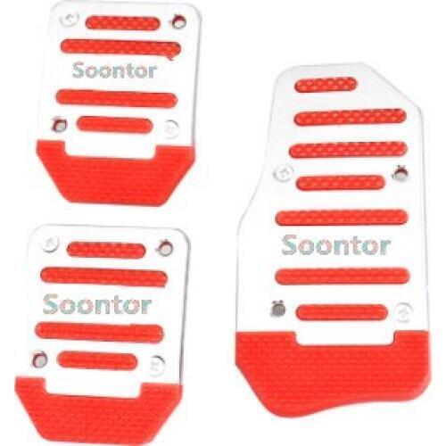 3Pcs Aluminum Car Manual Series Automatic Brake Accelerator Non-slip Foot Rest Pedal Pad Cover Car Accessories