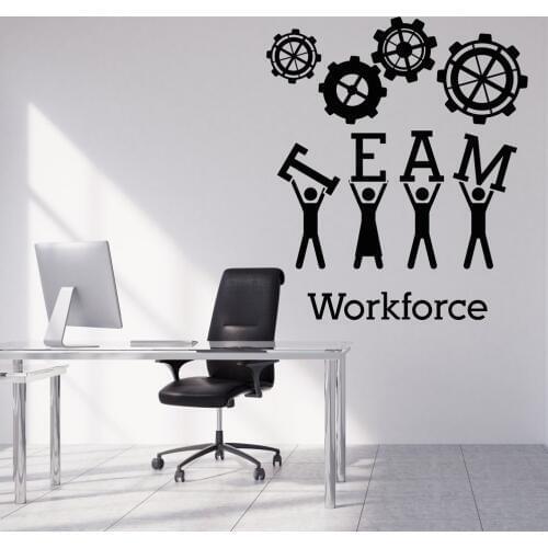 Team Business Work Wall Sticker Vinyl Wall Decals Teamwork Office Interior Decoration Creative Art Decal For Office Bedroom Z307