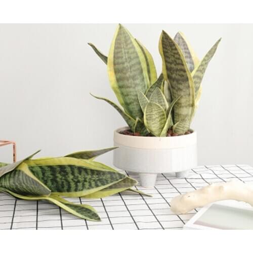 Real Touch Artificial Flowers Vivid Green Plants Tiger Piran Plants for Home Garden Office Wedding Decoration Artificial Flowers
