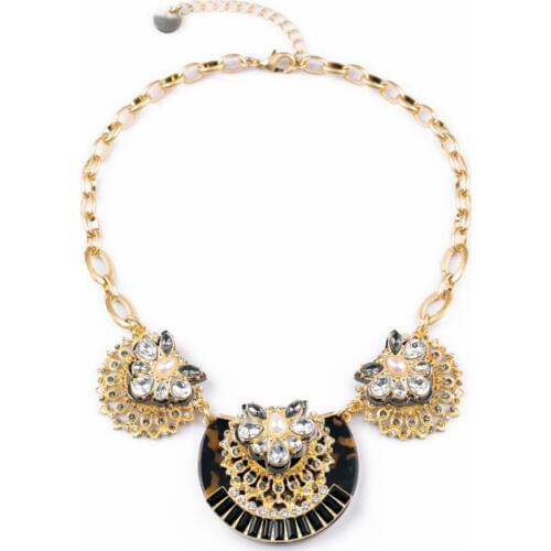 Bulk Price Decent Elegant Female Daily Accessories Charm Gold Color Crystal Flower Leopard Necklace