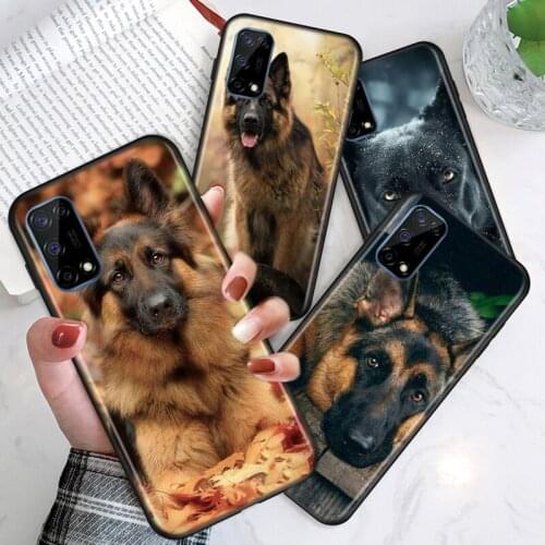 German Shepherd Dog For Realme V15 X50 X7 X3 superzoom X2 C17 C11 C3 7i 7 6i 6S 6 5 Narzo 20 5G Pro Soft Phone Case