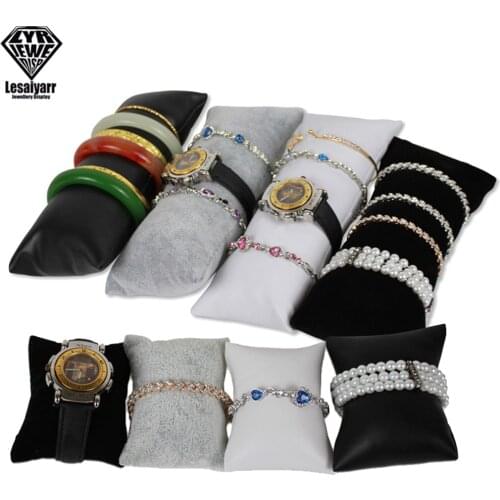 Wholesale Durable Velvet Pearl Bracelet Watch Display Pillows for Case Bangle Anklet Wristwatch Holder Jewelry Counter Organizer