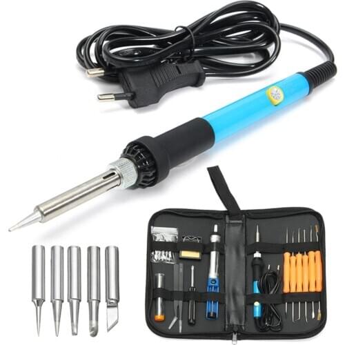 Professional 110V/220V 60W Adjustable Temperature Welding Solder Soldering Iron Tool Kit