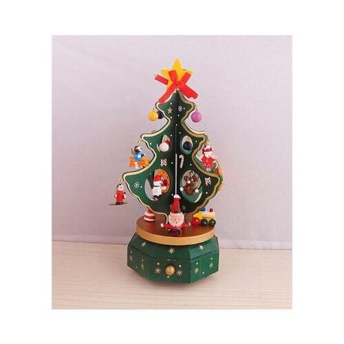 Christmas Music Box Christmas Ornament Christmas gifts Christmas music box music box rotating wood ornaments